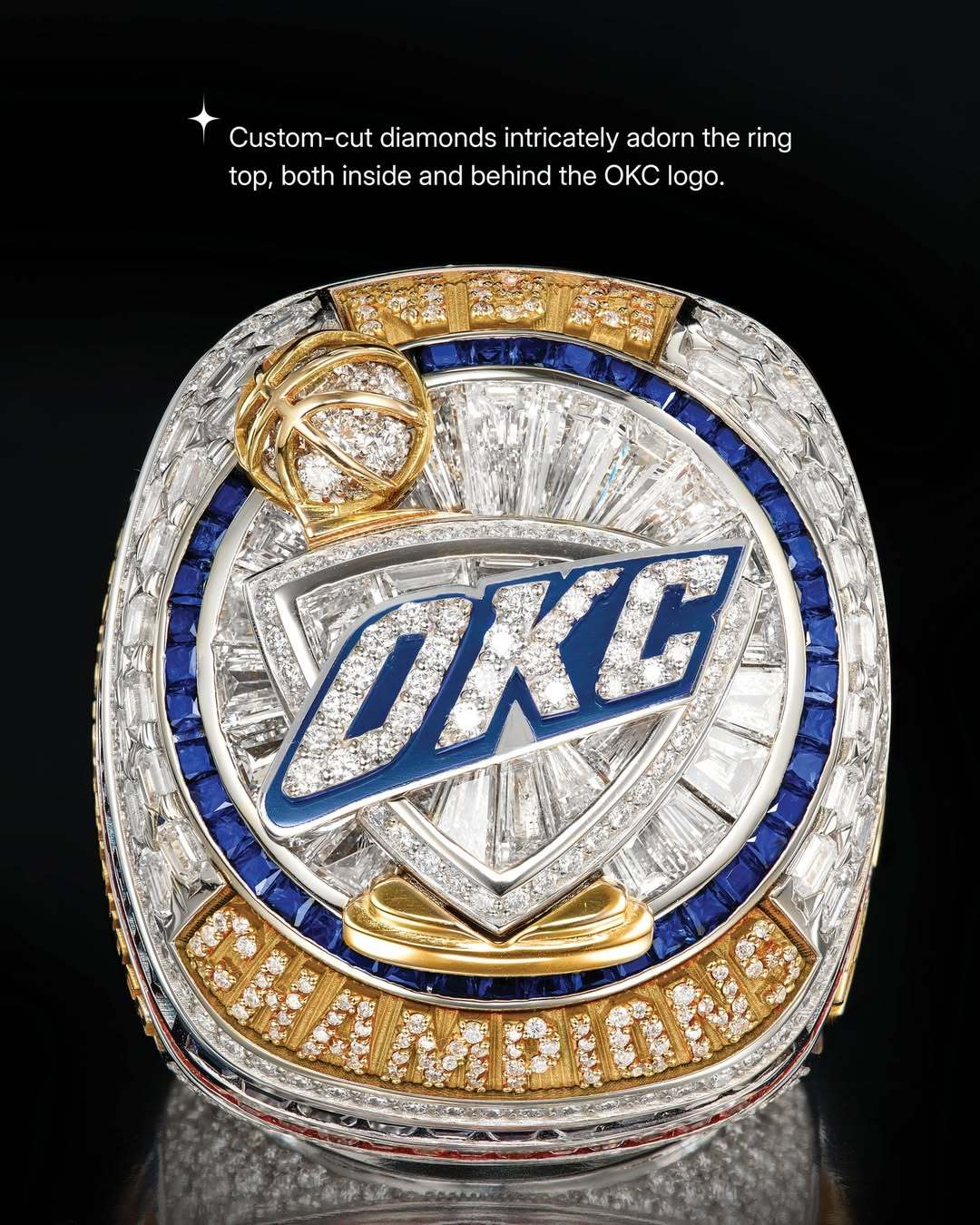 俄克拉(lā)荷马城(chéng)雷(léi)霆队NBA縂(zǒng)冠軍(jūn)戒指亮相